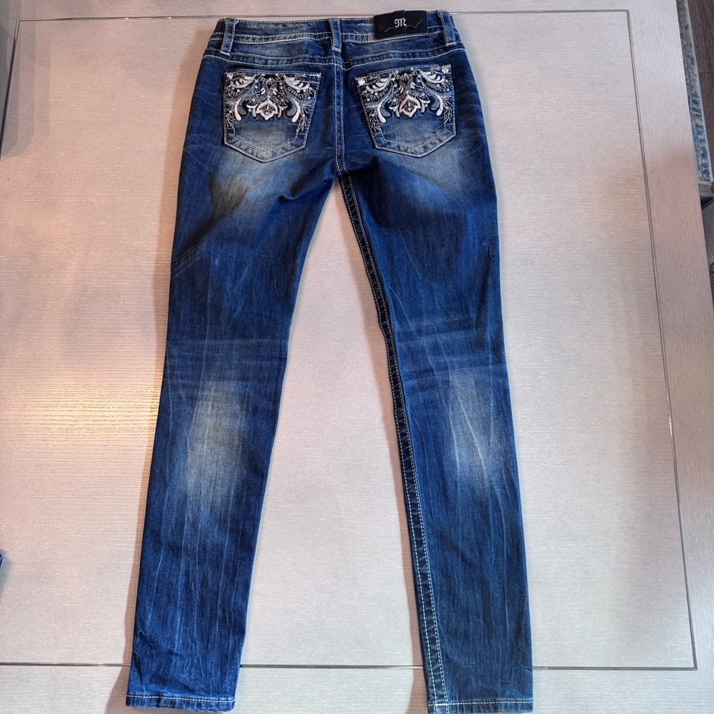 Miss Me Signature Skinny Jeans Floral Embroidered 27 - Picture 3 of 7